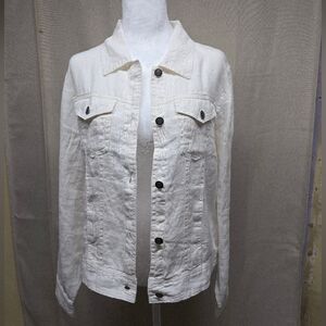 Jones New York Off-White Linen Jacket